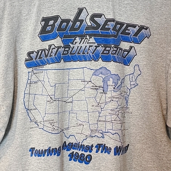 Bob Seger The Silver Bullet Band Touring Against The Wind 1980 T-Shirt Size XL - Picture 6 of 9